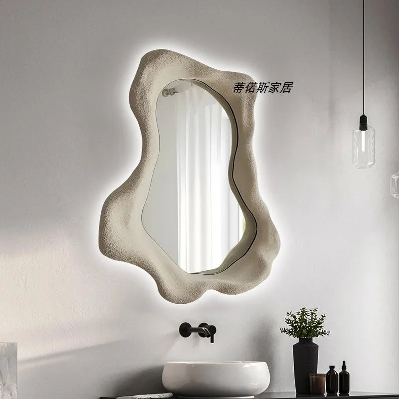Modern Bathroom Decor Decorative Mirror Nordic Irregular Light Luxury Wall-mounted Art Makeup Mirror Creative Bathroom Mirror