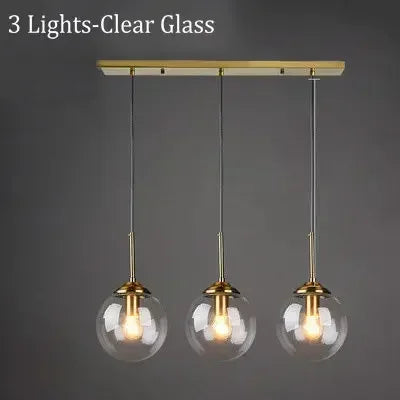 Modern Art Glass Ball LED Chandelier Kitchen Dining Room Bedhead Wall Store Interior Chandelier Home Lighting Decoration