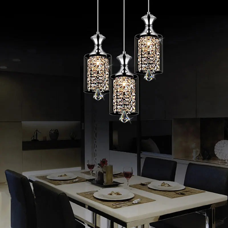 Modern Luxury Crystal Led Pendant Light Living Room Dining Room Kitchen Glass Design Hanging Lamp Decor Home Lighting Fixture