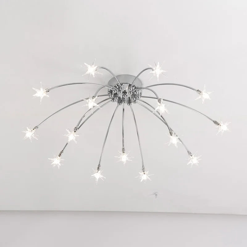 Modern Chandeliers For Living Room Led Lamp Nordic Design Light Fixtures Bedroom Kitchen Foyer Decor Home Lighting Chrome Metal