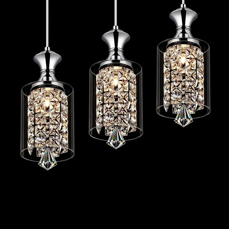 Modern Luxury Crystal Led Pendant Light Living Room Dining Room Kitchen Glass Design Hanging Lamp Decor Home Lighting Fixture