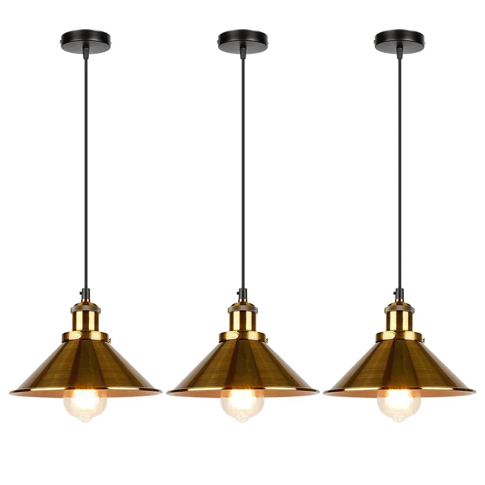 Vintage 3Light E27 Pendant Light Chandelier for Living Room Dining Bedroom Hanging Lamp Home Lighting Fixture