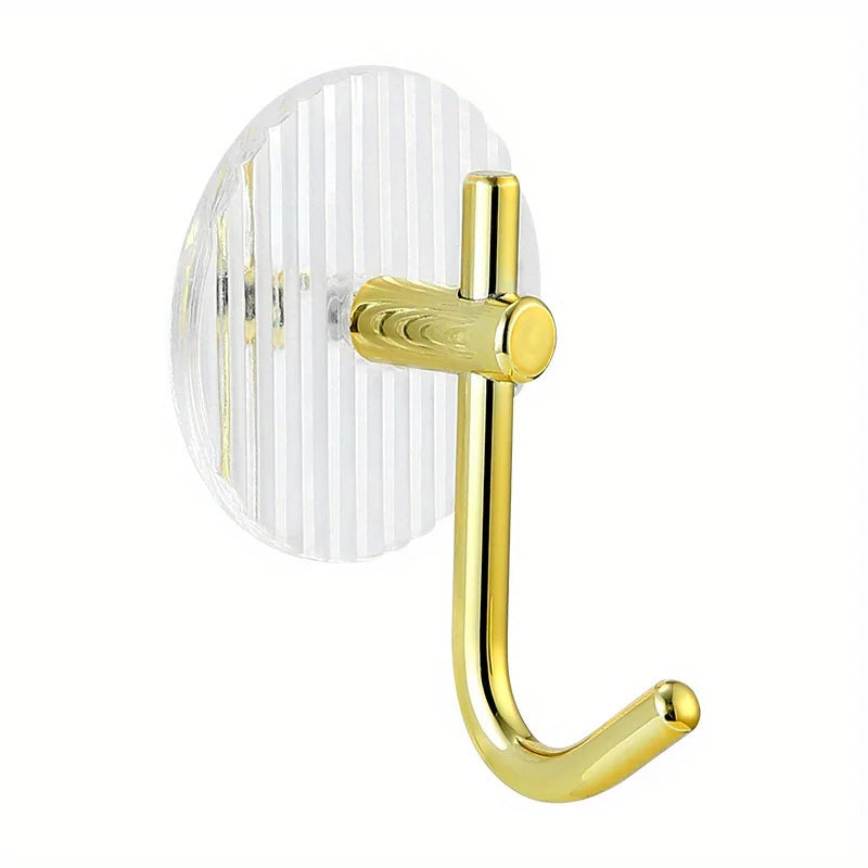 4pcs Metal Wall Hooks for Towels & Clothes - Versatile Bathroom Storage, Bedroom Wardrobe Organizer, Dorm Adhesive Holde
