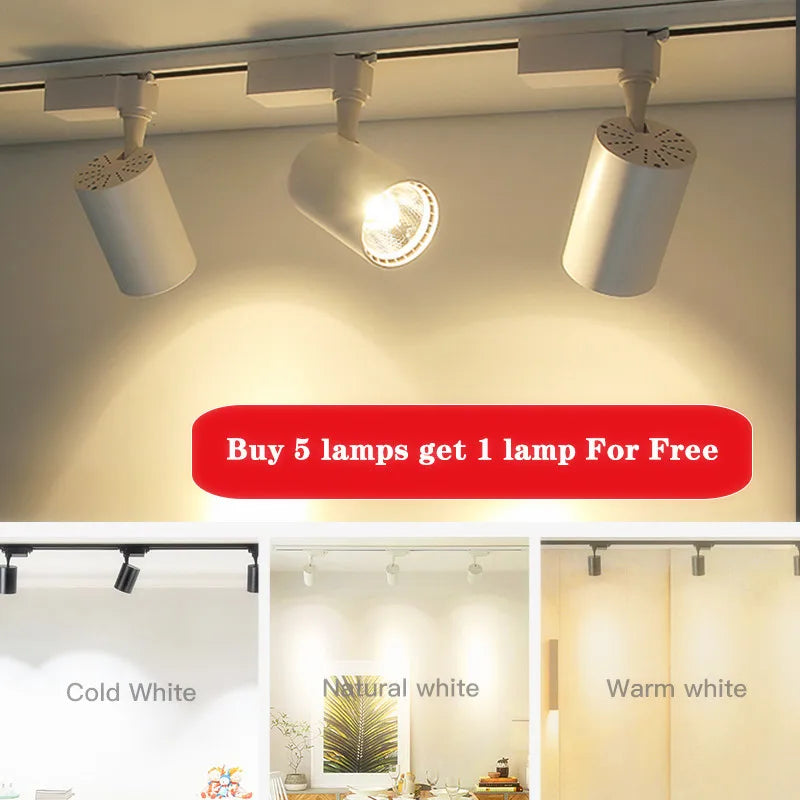 220V Led Spot Lights 20W 30W 40W Led Spotlight Dimmable COB Track Light Ceiling Spot Lamp for Living Room Kitchen Home Lighting