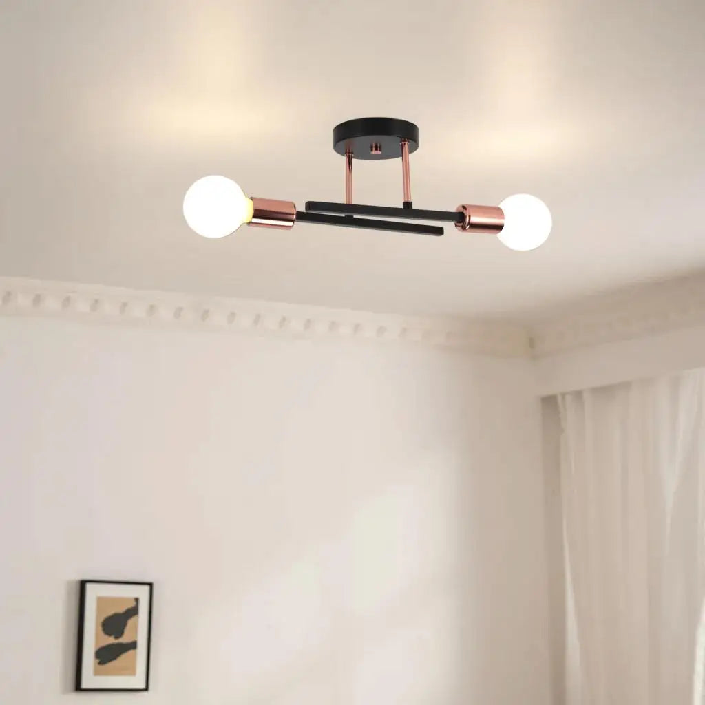 Retro Chandelier Wrought Iron LED Ceiling Lamp Black and Gold E27 Light Living Room Bar Modern Decoration Home Lighting Fixture