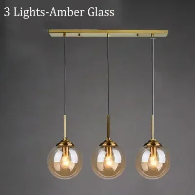 Modern Art Glass Ball LED Chandelier Kitchen Dining Room Bedhead Wall Store Interior Chandelier Home Lighting Decoration