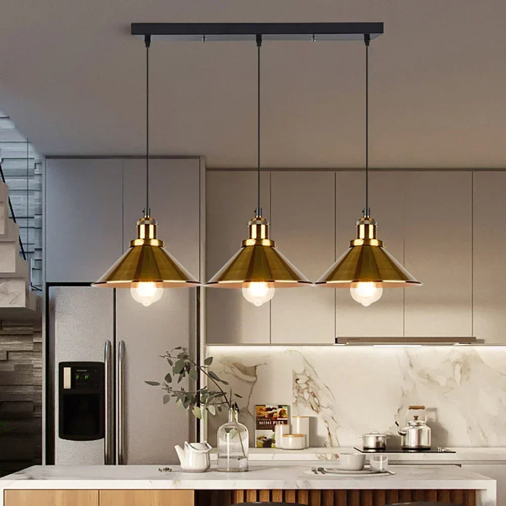 Vintage 3Light E27 Pendant Light Chandelier for Living Room Dining Bedroom Hanging Lamp Home Lighting Fixture