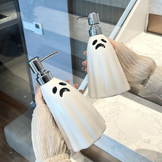 Ceramic Soap Dispenser Hand Sanitizer Bottle Lotion Pump Dispenser For Creative Halloween Bathroom Decor Hotel Large-Capacity ﻿