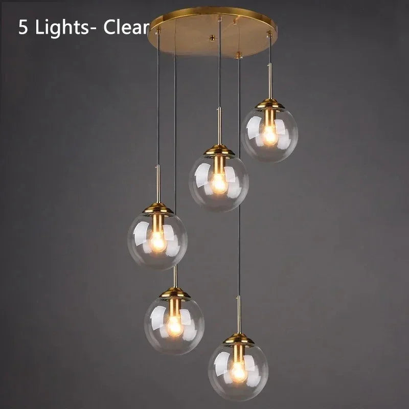 Modern Art Glass Ball LED Chandelier Kitchen Dining Room Bedhead Wall Store Interior Chandelier Home Lighting Decoration