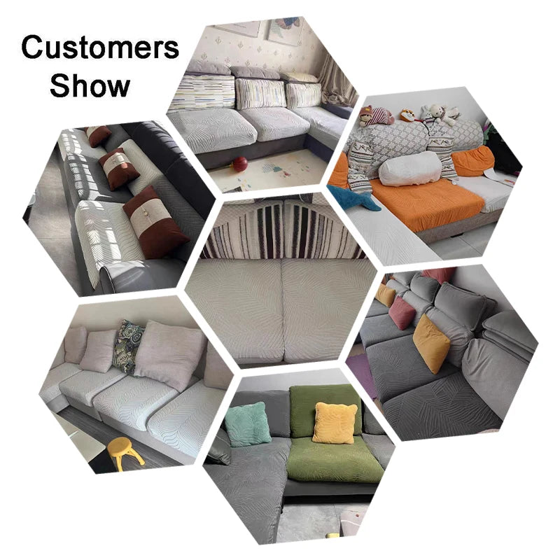 Waterproof Sofa Cover Jacquard Stretch Sofa Cushion Seat Case Chaise Longue Living Room Furniture Protector Solid Colors Home