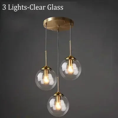 Modern Art Glass Ball LED Chandelier Kitchen Dining Room Bedhead Wall Store Interior Chandelier Home Lighting Decoration