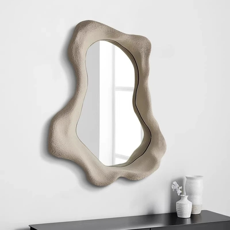 Modern Bathroom Decor Decorative Mirror Nordic Irregular Light Luxury Wall-mounted Art Makeup Mirror Creative Bathroom Mirror