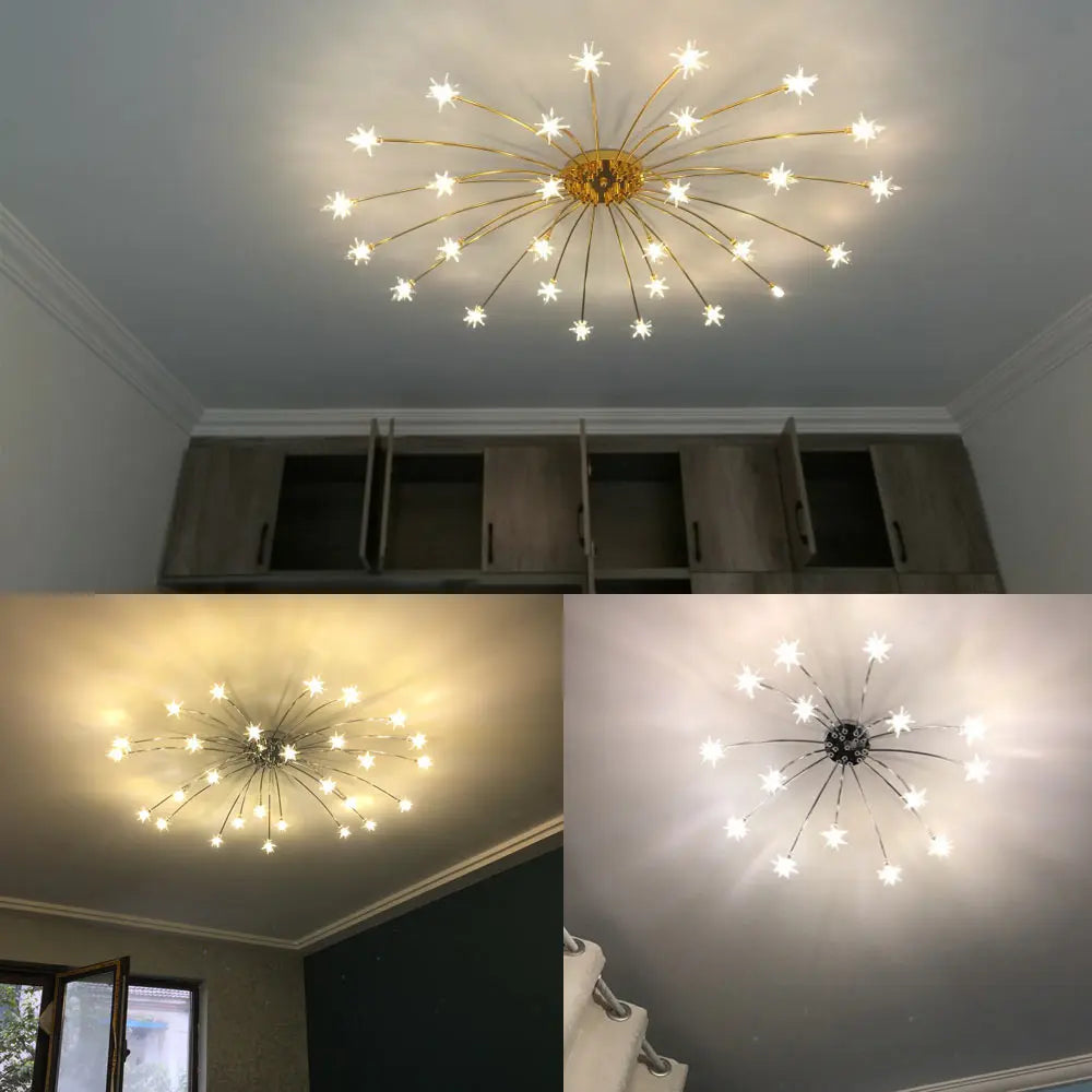 Modern Chandeliers For Living Room Led Lamp Nordic Design Light Fixtures Bedroom Kitchen Foyer Decor Home Lighting Chrome Metal