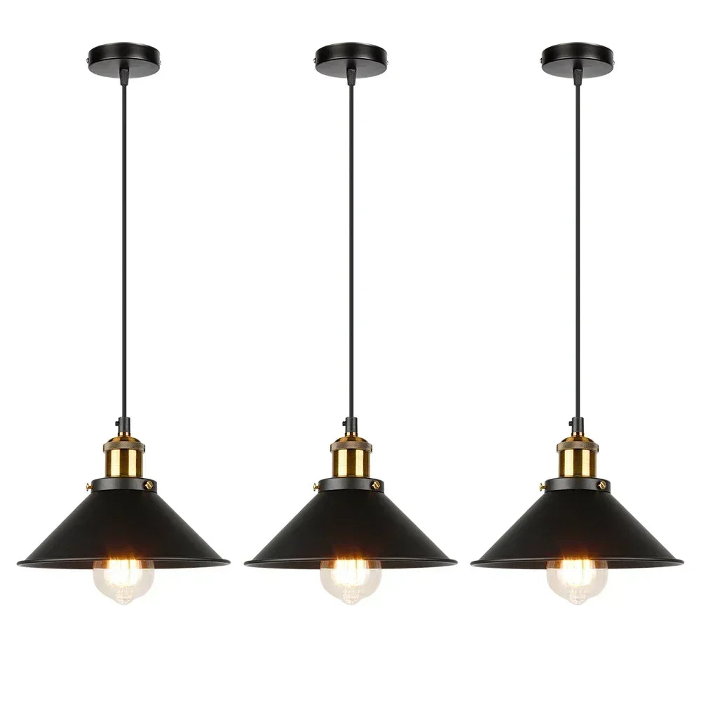 Vintage 3Light E27 Pendant Light Chandelier for Living Room Dining Bedroom Hanging Lamp Home Lighting Fixture