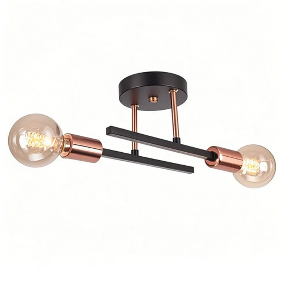 Retro Chandelier Wrought Iron LED Ceiling Lamp Black and Gold E27 Light Living Room Bar Modern Decoration Home Lighting Fixture