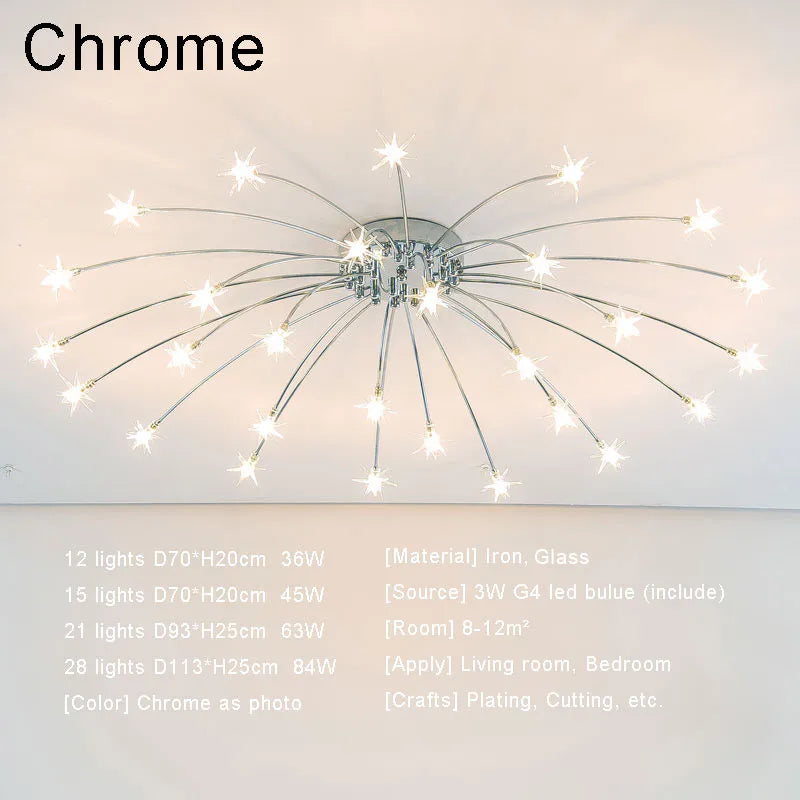 Modern Chandeliers For Living Room Led Lamp Nordic Design Light Fixtures Bedroom Kitchen Foyer Decor Home Lighting Chrome Metal