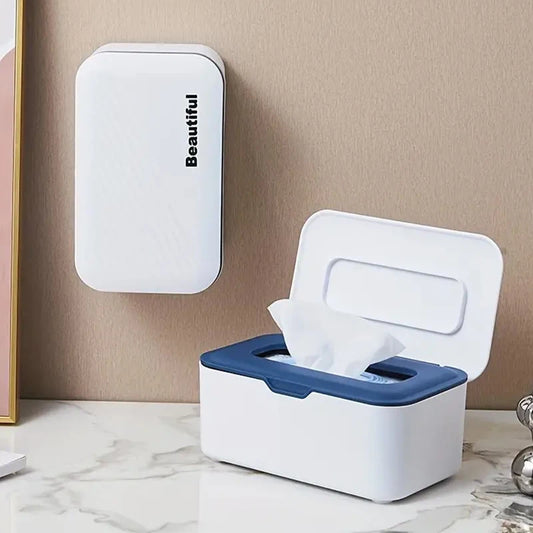 Multi-Functional Tissue Storage Box with Secure Seal Cover Wet Wipe Holder with Dust-Proof Lid Storage Bin for Home Organization