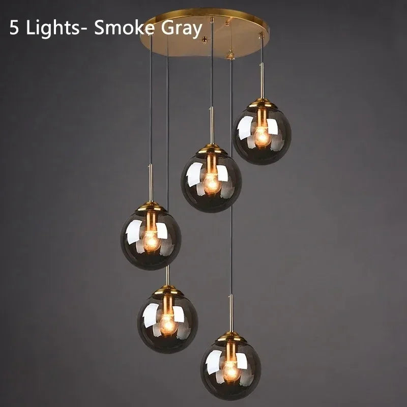 Modern Art Glass Ball LED Chandelier Kitchen Dining Room Bedhead Wall Store Interior Chandelier Home Lighting Decoration