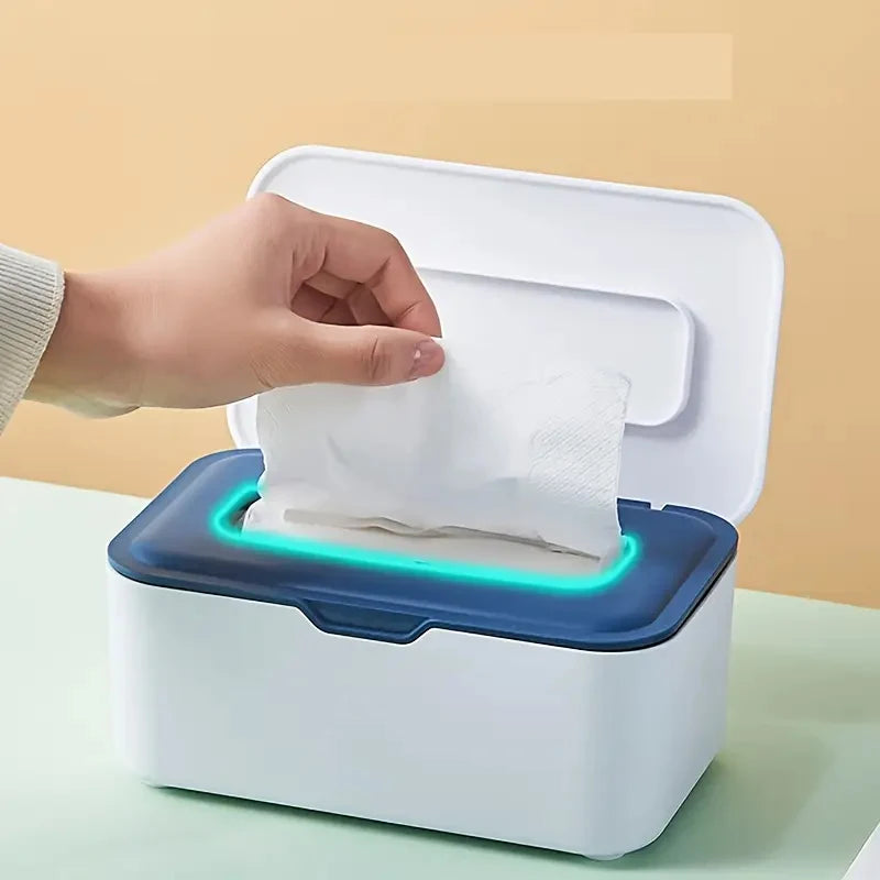 Multi-Functional Tissue Storage Box with Secure Seal Cover Wet Wipe Holder with Dust-Proof Lid Storage Bin for Home Organization