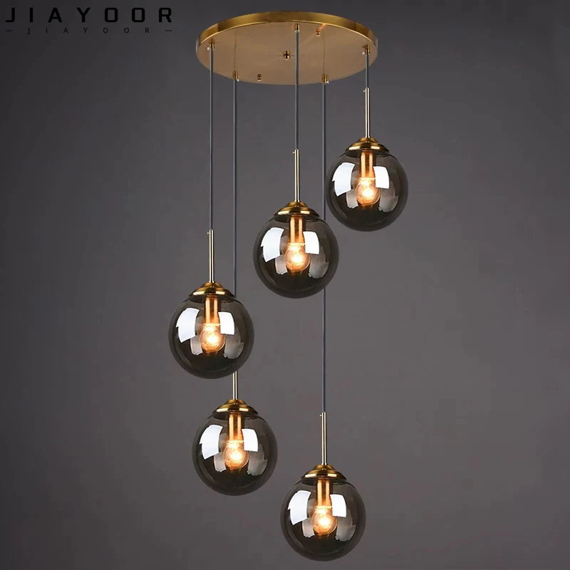 Modern Art Glass Ball LED Chandelier Kitchen Dining Room Bedhead Wall Store Interior Chandelier Home Lighting Decoration