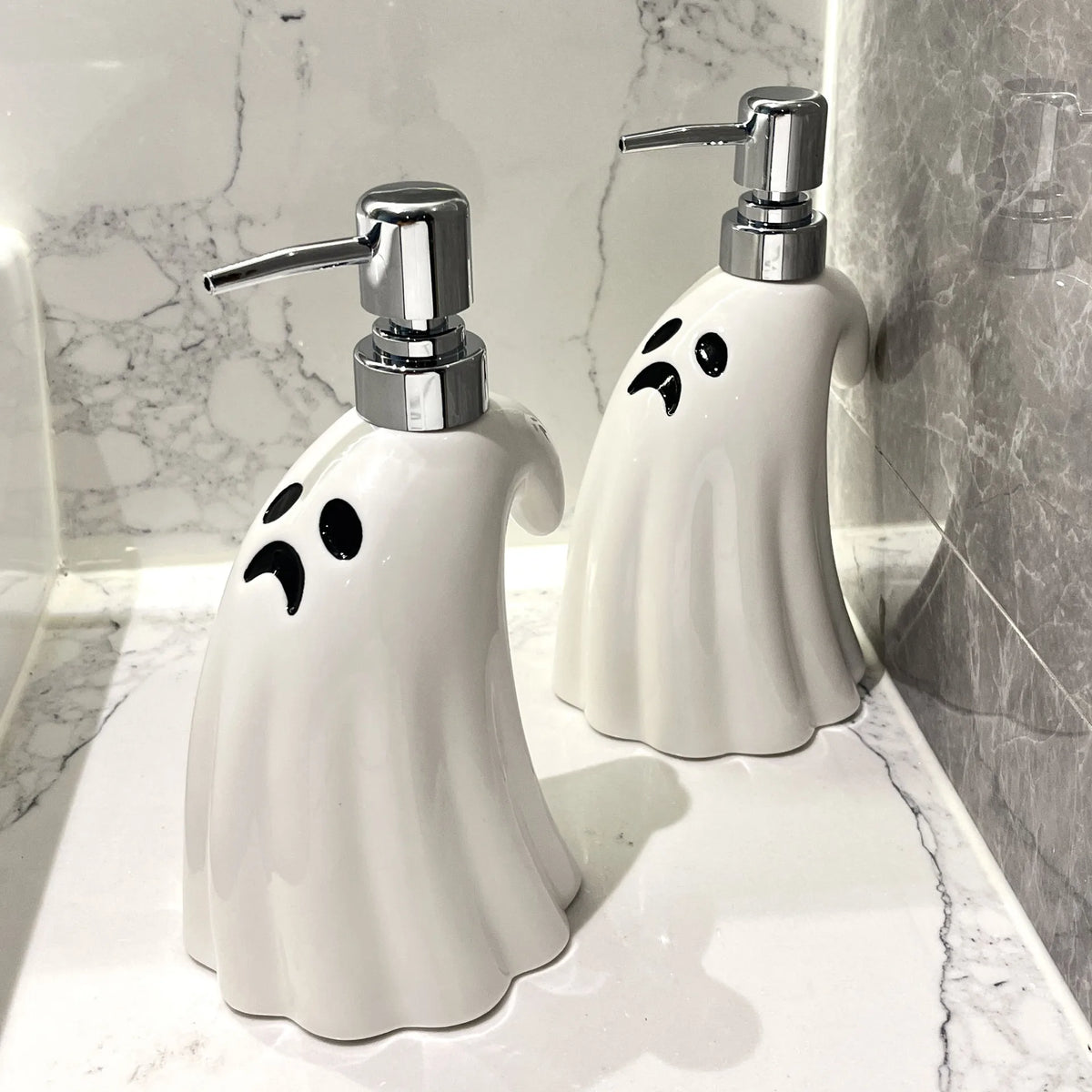 Ceramic Soap Dispenser Hand Sanitizer Bottle Lotion Pump Dispenser For Creative Halloween Bathroom Decor Hotel Large-Capacity ﻿