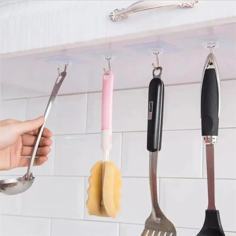 15-PieceSelf-Adhesive Wall Hooks, Set Of Strong Adhesive Hooks, Waterproof Hooks, Seamless Bathroom Toilet Wall Storage Hooks,