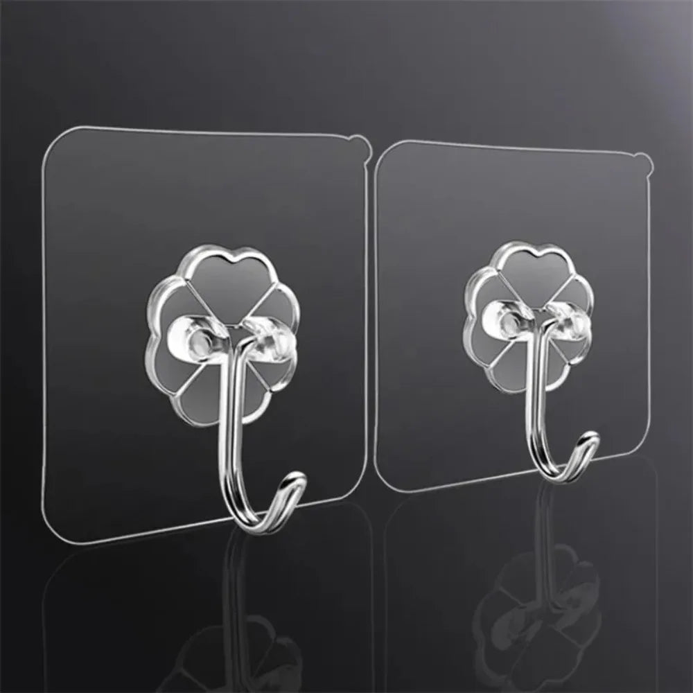 15-PieceSelf-Adhesive Wall Hooks, Set Of Strong Adhesive Hooks, Waterproof Hooks, Seamless Bathroom Toilet Wall Storage Hooks,