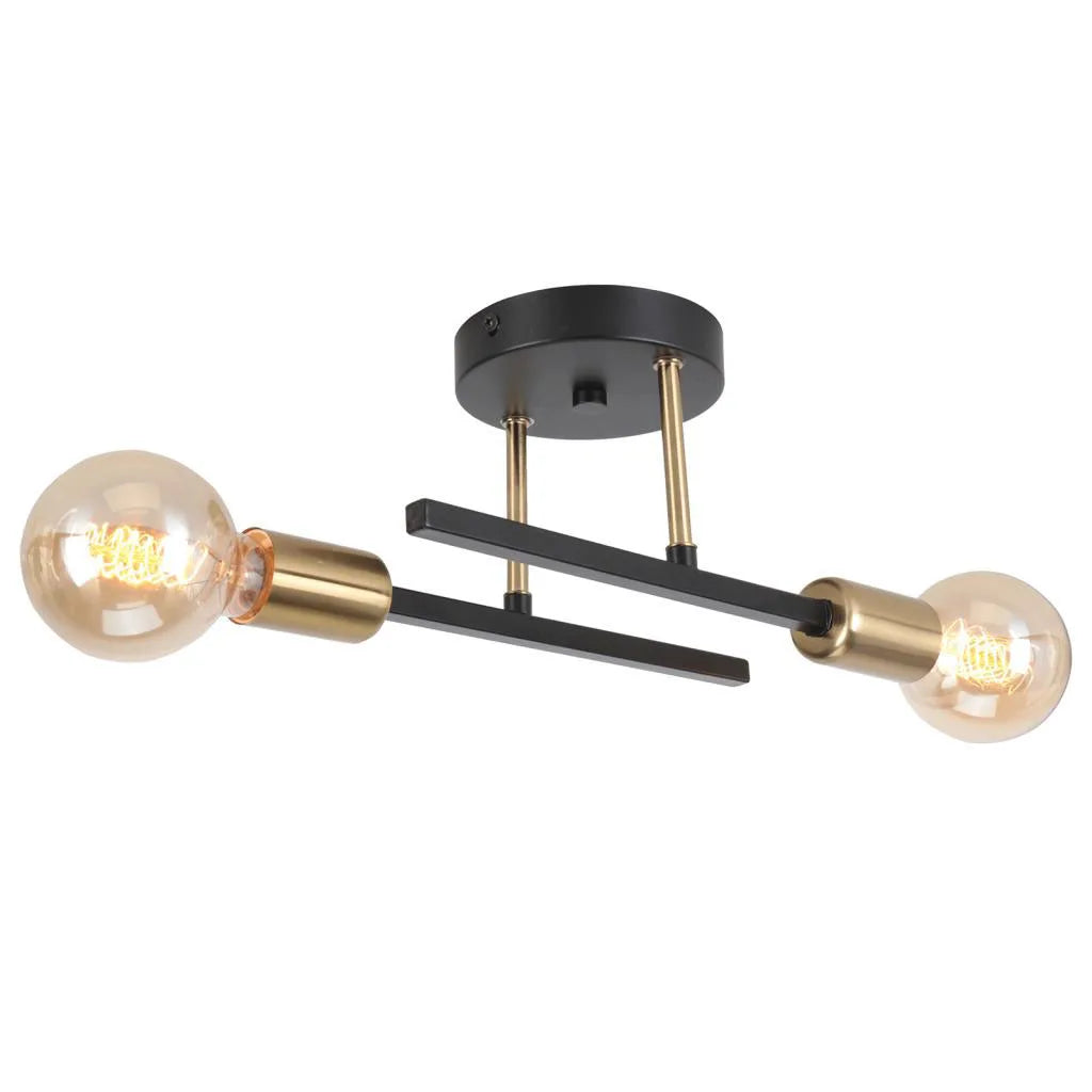 Retro Chandelier Wrought Iron LED Ceiling Lamp Black and Gold E27 Light Living Room Bar Modern Decoration Home Lighting Fixture