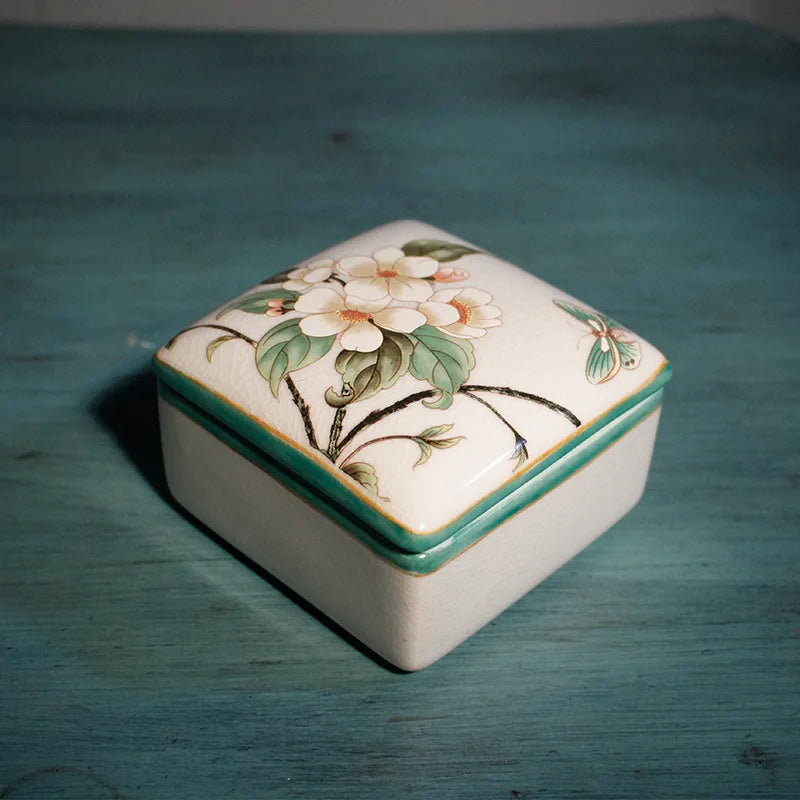 Flowers Ceramic Toothbrush Holder Storage Divided Bottle Bathroom Accessories Floral Mouthwash Cup Lotion Bottle Bathroom Decor