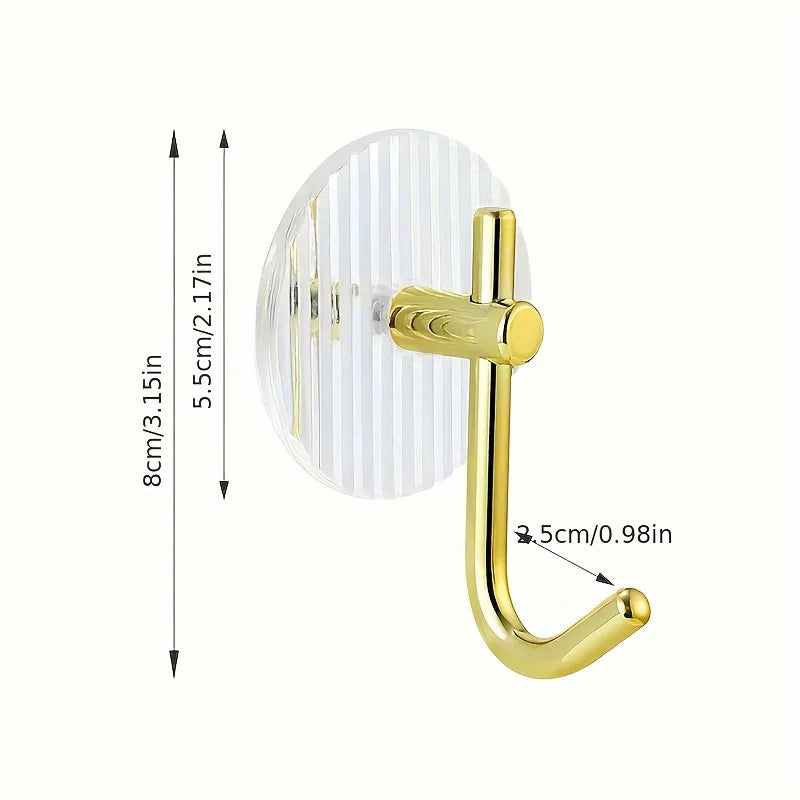 4pcs Metal Wall Hooks for Towels & Clothes - Versatile Bathroom Storage, Bedroom Wardrobe Organizer, Dorm Adhesive Holde