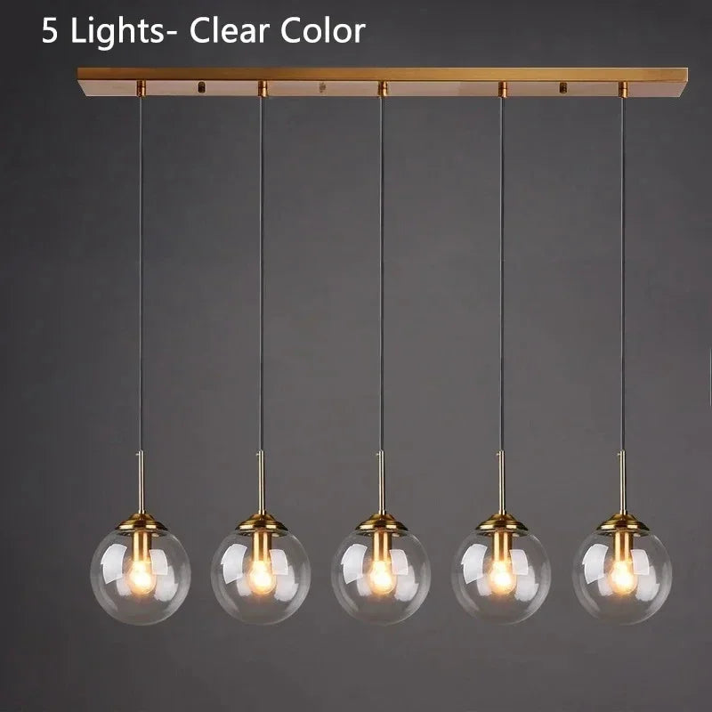 Modern Art Glass Ball LED Chandelier Kitchen Dining Room Bedhead Wall Store Interior Chandelier Home Lighting Decoration