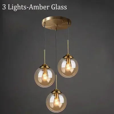 Modern Art Glass Ball LED Chandelier Kitchen Dining Room Bedhead Wall Store Interior Chandelier Home Lighting Decoration