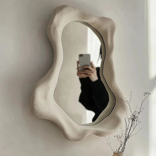 Modern Bathroom Decor Decorative Mirror Nordic Irregular Light Luxury Wall-mounted Art Makeup Mirror Creative Bathroom Mirror