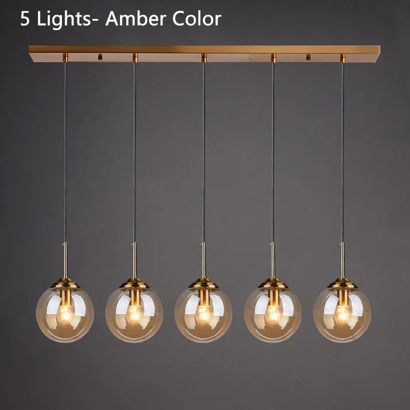 Modern Art Glass Ball LED Chandelier Kitchen Dining Room Bedhead Wall Store Interior Chandelier Home Lighting Decoration