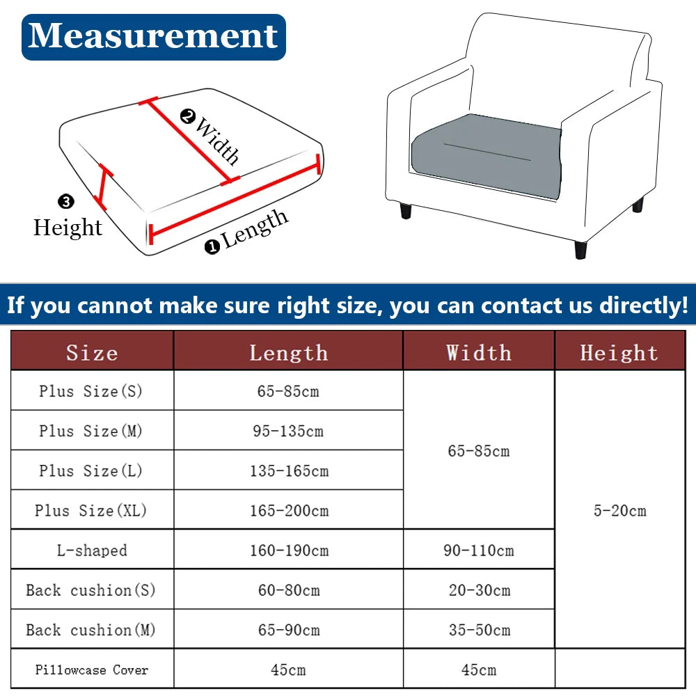 Waterproof Sofa Cover Jacquard Stretch Sofa Cushion Seat Case Chaise Longue Living Room Furniture Protector Solid Colors Home