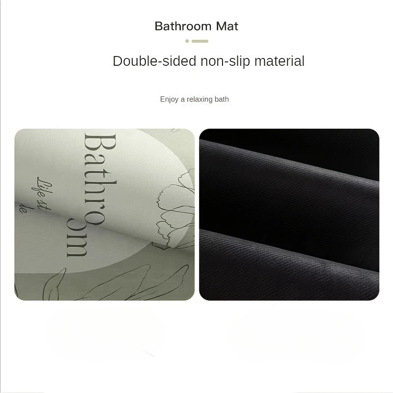 Thick Diatom Mud Bath Mat, Absorbent Non-Slip Bathroom Floor Rug with Rubber Bottom for Toilet, Kitchen and Doorway