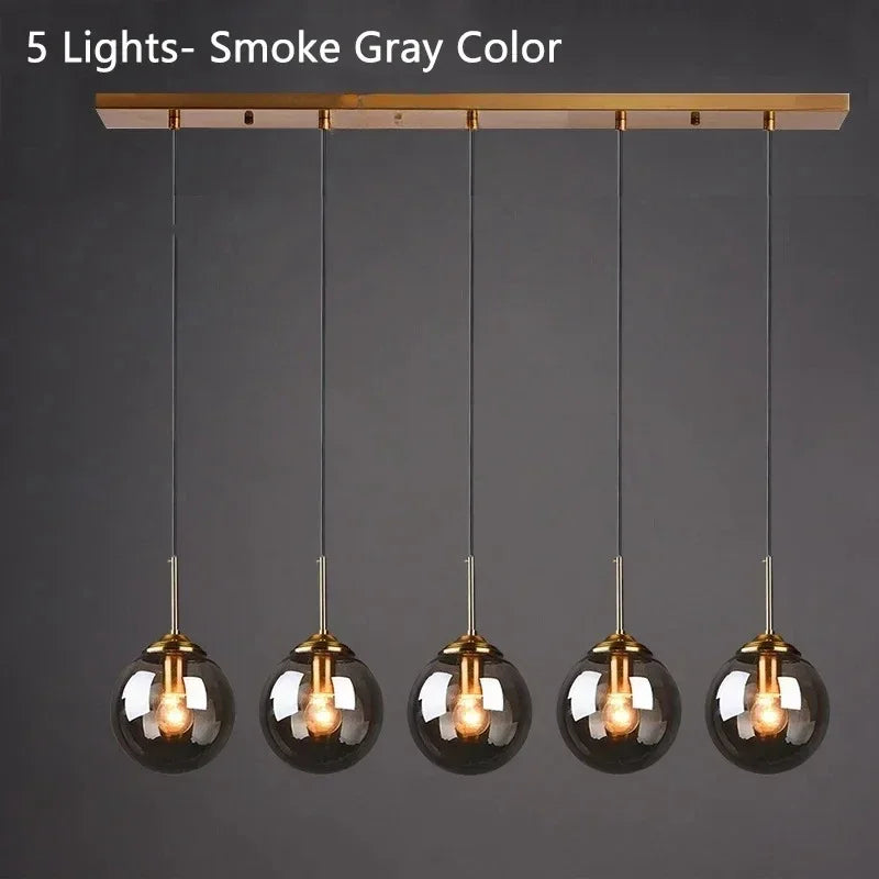 Modern Art Glass Ball LED Chandelier Kitchen Dining Room Bedhead Wall Store Interior Chandelier Home Lighting Decoration