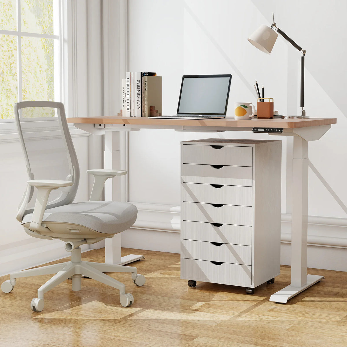 MCQ Wood 7 Drawer Cabinet For Living Room File Cabinet with Storage Under Desk Storage Organization Holds Printer Tables Storage Closet Chest Living Room Furniture